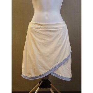 Peter Millar Women's Golf Skort Size M White Blue Laura Wrap Pockets